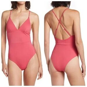 Onia Womens Valentina One-Piece Swimsuit In Rose size medium New NWT MSRP $125